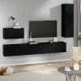 Set de muebles para TV 4 piezas madera contrachapada negro de vidaXL, Muebles TV - Ref: Foro24-3114327, Precio: 190,15 €, Des...