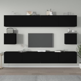 6-piece black plywood TV furniture set by vidaXL, TV Furniture - Ref: Foro24-3114367, Price: 287,00 €, Discount: %