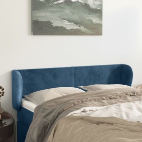 Cabecero de terciopelo azul oscuro 147x23x78/88 cm de vidaXL, Cabeceros y pies de cama - Ref: Foro24-3116916, Precio: 65,73 €...