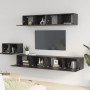 5-piece black plywood TV furniture set by vidaXL, TV Furniture - Ref: Foro24-3114431, Price: 243,46 €, Discount: %