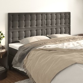 Cabeceros 4 unidades de terciopelo gris oscuro 100x5x78/88 cm de vidaXL, Cabeceros y pies de cama - Ref: Foro24-3116833, Prec...