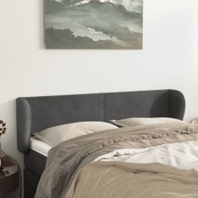 Cabecero de terciopelo gris oscuro 147x23x78/88 cm de vidaXL, Cabeceros y pies de cama - Ref: Foro24-3116913, Precio: 66,50 €...