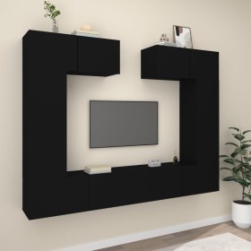 6-piece black plywood TV furniture set by vidaXL, TV Furniture - Ref: Foro24-3114463, Price: 270,37 €, Discount: %