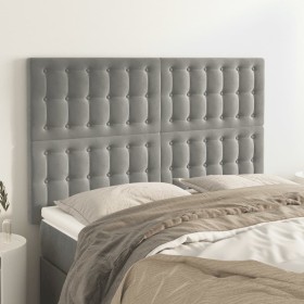 Cabeceros 4 unidades terciopelo gris claro 72x5x78/88 cm de vidaXL, Cabeceros y pies de cama - Ref: Foro24-3116814, Precio: 1...