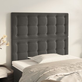 Cabeceros 2 unidades de terciopelo gris oscuro 100x5x78/88 cm de vidaXL, Cabeceros y pies de cama - Ref: Foro24-3116809, Prec...