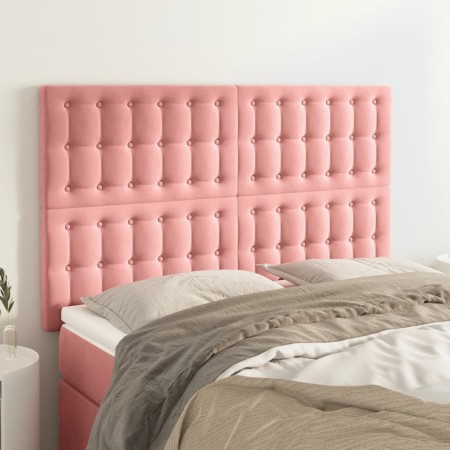 Headboards 4 units pink velvet 72x5x78/88 cm by vidaXL, Headboards and footboards - Ref: Foro24-3116819, Price: 116,10 €, Dis...