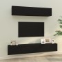 4-piece black plywood TV furniture set by vidaXL, TV Furniture - Ref: Foro24-3114535, Price: 213,63 €, Discount: %