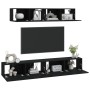 4-piece black plywood TV furniture set by vidaXL, TV Furniture - Ref: Foro24-3114535, Price: 213,63 €, Discount: %