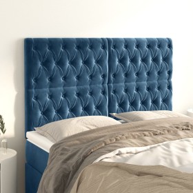 Cabeceros 4 unidades de terciopelo azul oscuro 80x7x78/88 cm de vidaXL, Cabeceros y pies de cama - Ref: Foro24-3116726, Preci...