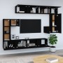 Black plywood TV wall cabinet by vidaXL, TV Furniture - Ref: Foro24-3114591, Price: 405,66 €, Discount: %