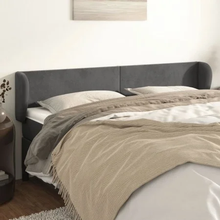 Cabecero de terciopelo gris oscuro 183x23x78/88 cm de vidaXL, Cabeceros y pies de cama - Ref: Foro24-3116925, Precio: 67,72 €...