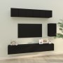 Set de muebles para TV 6 piezas madera contrachapada negro de vidaXL, Muebles TV - Ref: Foro24-3114615, Precio: 224,66 €, Des...