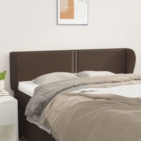 Cabecero de cuero sintético marrón 147x23x78/88 cm de vidaXL, Cabeceros y pies de cama - Ref: Foro24-3117097, Precio: 72,99 €...