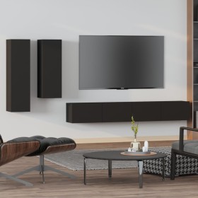 4-piece black plywood TV furniture set by vidaXL, TV Furniture - Ref: Foro24-3114631, Price: 203,06 €, Discount: %