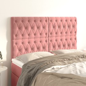 Cabeceros 4 unidades de terciopelo rosa 80x7x78/88 cm de vidaXL, Cabeceros y pies de cama - Ref: Foro24-3116727, Precio: 146,...