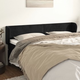 Cabecero de terciopelo negro 183x23x78/88 cm de vidaXL, Cabeceros y pies de cama - Ref: Foro24-3116926, Precio: 70,92 €, Desc...