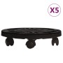 Soporte con ruedas para plantas 5 uds negro diámetro 30cm 170kg de vidaXL, Soportes para macetas - Ref: Foro24-3143917, Preci...