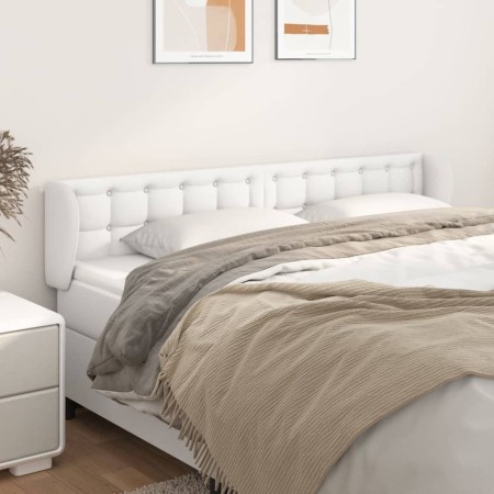 Cabecero de cuero sintético blanco 163x23x78/88 cm de vidaXL, Cabeceros y pies de cama - Ref: Foro24-3117241, Precio: 82,70 €...