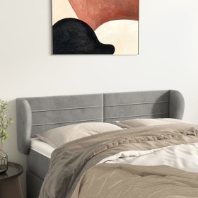 Cabecero de terciopelo gris claro 147x23x78/88 cm de vidaXL, Cabeceros y pies de cama - Ref: Foro24-3117332, Precio: 68,14 €,...