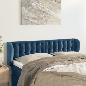 Dark blue velvet headboard 147x23x78/88 cm by vidaXL, Headboards and footboards - Ref: Foro24-3117630, Price: 70,99 €, Discou...