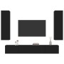 Black plywood 4-piece TV furniture set by vidaXL, TV Furniture - Ref: Foro24-3114207, Price: 191,99 €, Discount: %