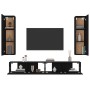 Black plywood 4-piece TV furniture set by vidaXL, TV Furniture - Ref: Foro24-3114207, Price: 191,99 €, Discount: %