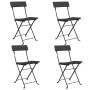 Folding cafeteria chairs 4 pcs steel and black synthetic rattan by vidaXL, Garden chairs - Ref: Foro24-3152112, Price: 146,49...