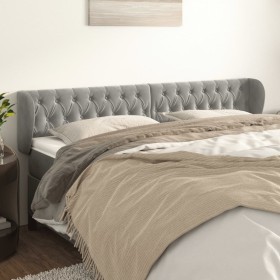 Cabecero de terciopelo gris claro 203x23x78/88 cm de vidaXL, Cabeceros y pies de cama - Ref: Foro24-3117546, Precio: 89,53 €,...