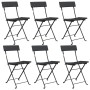 Folding cafeteria chairs 6 units steel and black synthetic rattan by vidaXL, Garden chairs - Ref: Foro24-3152113, Price: 215,...