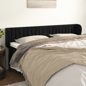 Cabecero de terciopelo negro 203x23x78/88 cm de vidaXL, Cabeceros y pies de cama - Ref: Foro24-3117450, Precio: 75,18 €, Desc...