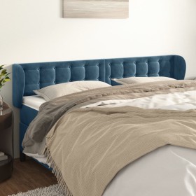 Dark blue velvet headboard 163x23x78/88 cm by vidaXL, Headboards and footboards - Ref: Foro24-3117636, Price: 73,63 €, Discou...