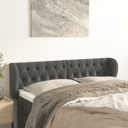 Cabecero de terciopelo gris oscuro 163x23x78/88 cm de vidaXL, Cabeceros y pies de cama - Ref: Foro24-3117535, Precio: 85,99 €...