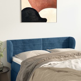 Dark blue velvet headboard 147x23x78/88 cm by vidaXL, Headboards and footboards - Ref: Foro24-3117336, Price: 67,99 €, Discou...