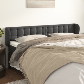 Cabecero de terciopelo gris oscuro 163x23x78/88 cm de vidaXL, Cabeceros y pies de cama - Ref: Foro24-3117633, Precio: 74,99 €...