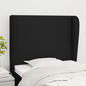 Cabecero con orejas de tela negro 83x23x118/128 cm de vidaXL, Cabeceros y pies de cama - Ref: Foro24-3117652, Precio: 74,72 €...