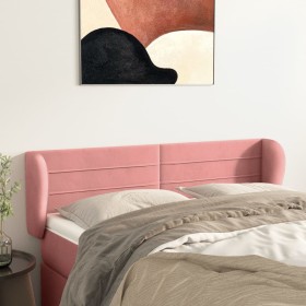 Cabecero de terciopelo rosa 147x23x78/88 cm de vidaXL, Cabeceros y pies de cama - Ref: Foro24-3117337, Precio: 67,99 €, Descu...