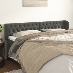 Cabecero de terciopelo gris oscuro 203x23x78/88 cm de vidaXL, Cabeceros y pies de cama - Ref: Foro24-3117547, Precio: 80,85 €...