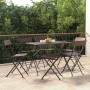 Folding café chairs 6 units steel and synthetic brown rattan by vidaXL, Garden chairs - Ref: Foro24-3152116, Price: 238,35 €,...