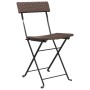 Folding café chairs 6 units steel and synthetic brown rattan by vidaXL, Garden chairs - Ref: Foro24-3152116, Price: 238,35 €,...