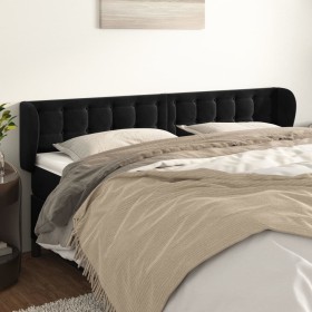 Black velvet headboard 203x23x78/88 cm by vidaXL, Headboards and footboards - Ref: Foro24-3117646, Price: 78,99 €, Discount: %