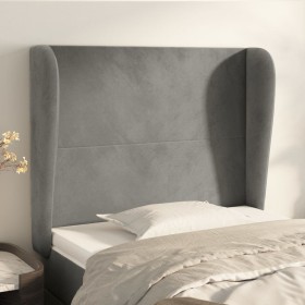 Headboard with light gray velvet ears 83x23x118/128 cm by vidaXL, Headboards and footboards - Ref: Foro24-3117706, Price: 73,...