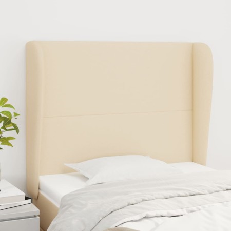 Headboard with cream fabric ears 103x23x118/128 cm by vidaXL, Headboards and footboards - Ref: Foro24-3117671, Price: 78,89 €...