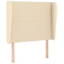 Headboard with cream fabric ears 103x23x118/128 cm by vidaXL, Headboards and footboards - Ref: Foro24-3117671, Price: 78,89 €...