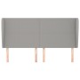 Headboard with light gray fabric ears 203x23x118/128 cm by vidaXL, Headboards and footboards - Ref: Foro24-3117698, Price: 13...