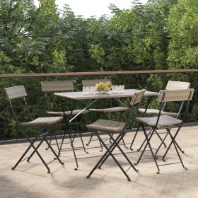 Klappbare Cafeteriastühle 6 Einheiten aus Stahl und grauem synthetischem Rattan von vidaXL, Gartenstühle - Ref: Foro24-315211...