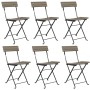 Folding cafeteria chairs 6 units steel and gray synthetic rattan by vidaXL, Garden chairs - Ref: Foro24-3152119, Price: 206,8...