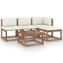 5-piece pallet garden set with impregnated pine wood cushions by vidaXL, Garden sets - Ref: Foro24-3067346, Price: 298,18 €, ...