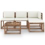 5-piece pallet garden set with impregnated pine wood cushions by vidaXL, Garden sets - Ref: Foro24-3067346, Price: 298,18 €, ...