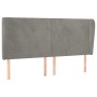 Headboard with light gray velvet ears 203x23x118/128 cm by vidaXL, Headboards and footboards - Ref: Foro24-3117742, Price: 13...