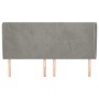 Headboard with light gray velvet ears 203x23x118/128 cm by vidaXL, Headboards and footboards - Ref: Foro24-3117742, Price: 13...